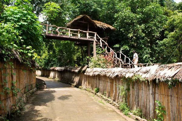 Ver Paisagem Baan Huay Nam Sai Casa Madeira Retro Vintage — Fotografia de Stock