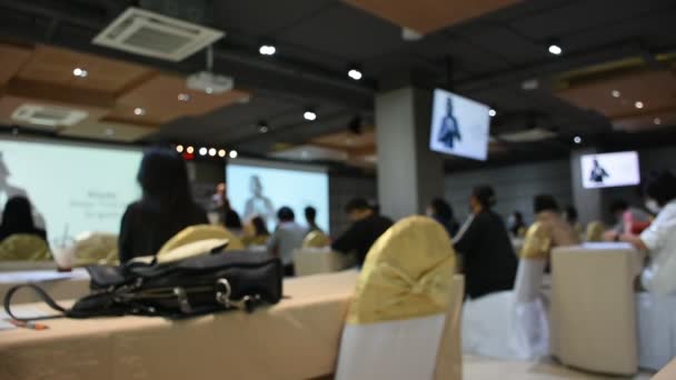 Moto Offuscata Imprenditori Thailandesi Uomini Donne Persone Studiano Apprendimento Formazione — Video Stock