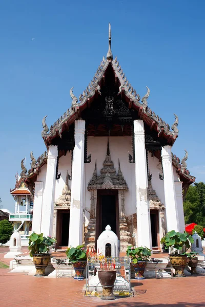 Ancient Antique Ordenation Halls Ubosot Church Building Wat Prasat Temple — Fotografia de Stock