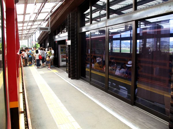 Classic Antique Vintage Retro Train Japanese People Foreign Travelers People — Φωτογραφία Αρχείου