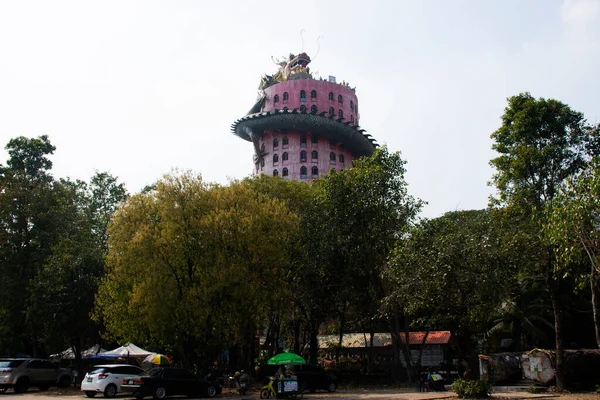 Зовнішня Вежа Королем Змієподібною Нагою Китайським Драконом Тайців Відвідує Повага — стокове фото