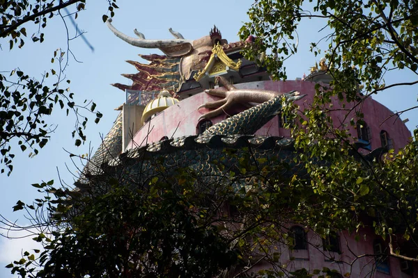 Äußere Gebäude Mit König Der Schlange Naga Und Chinesischem Drachen — Stockfoto
