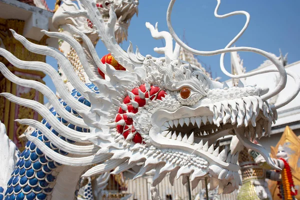 Sculpture Sculpture Art Chinois Dragon Statue Wat Pracha Rat Bamrung — Photo