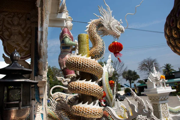 King Thao Wessuwan Vasavana Kuvera Giant Statue Chinese Dragon Thai — Stock Photo, Image