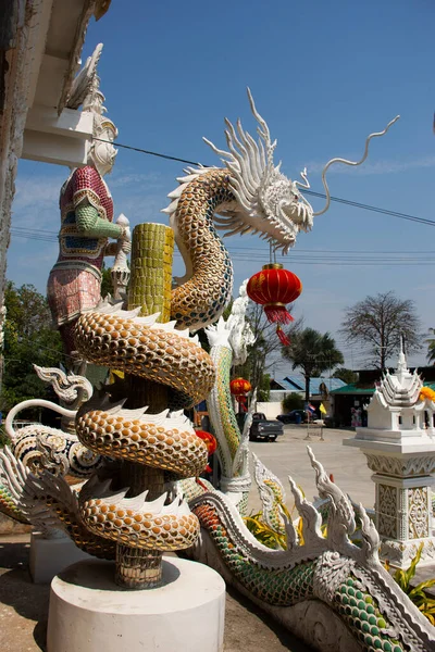 King Thao Wessuwan Vasavana Kuvera Giant Statue Chinese Dragon Thai — Foto de Stock