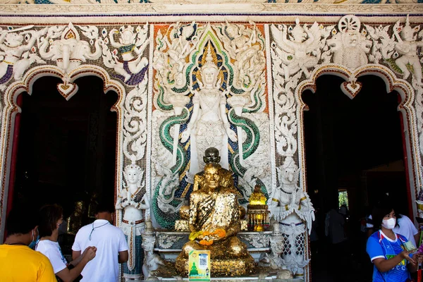 Estatua Buda Para Las Personas Tailandesas Los Viajeros Extranjeros Visitan — Foto de Stock