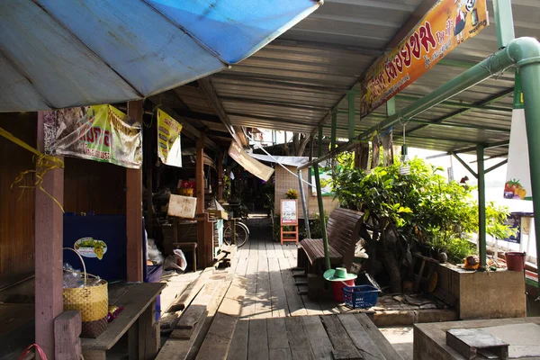 Thai People Foreign Travelers Walking Travel Visit Shopping Food Drinks — Foto Stock