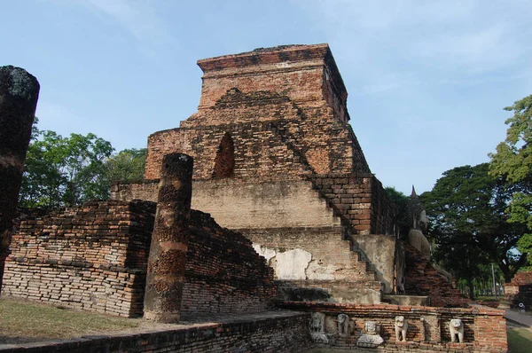 Forntida Antika Arkitektur Och Antika Ruiner Byggnad För Thai Människor — Stockfoto