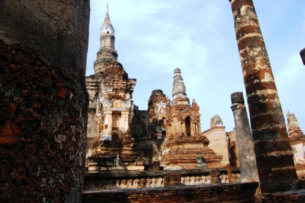 Αρχαία Αρχιτεκτονική Αρχαιότητα Και Αντίκες Ερείπια Κτίριο Για Ταϊλανδοί Ταξιδιώτες — Φωτογραφία Αρχείου