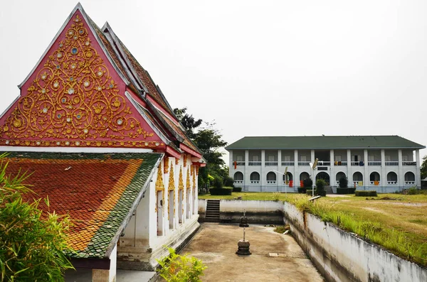 Antigua Arquitectura Antigua Edificio Ubosot Iglesia Wat Khien Templo Budista — Foto de Stock