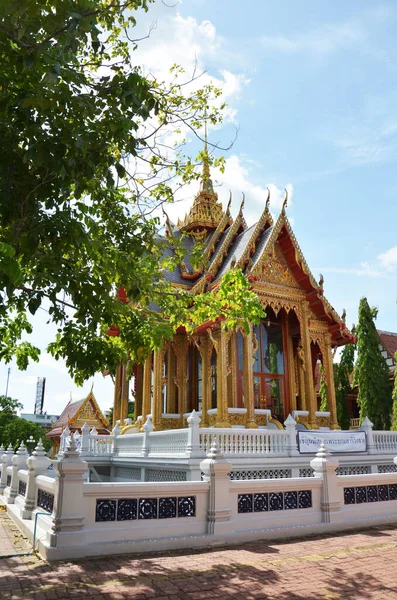 Αρχαία Αρχιτεκτονική Κτίριο Αντίκες Ubosot Εκκλησία Του Wat Bang Phai — Φωτογραφία Αρχείου