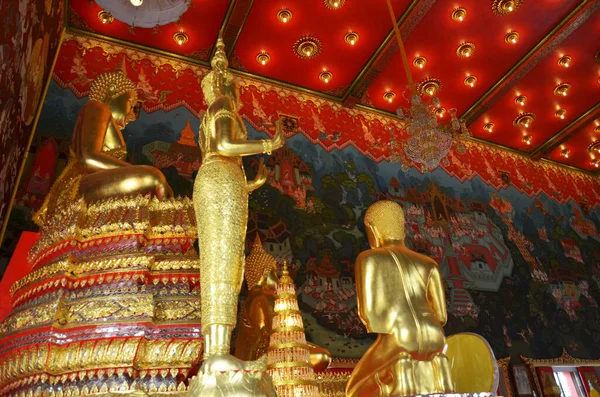 Estatua Antigua Buddha Ubosot Antiguo Para Los Viajeros Tailandeses Viaje —  Fotos de Stock