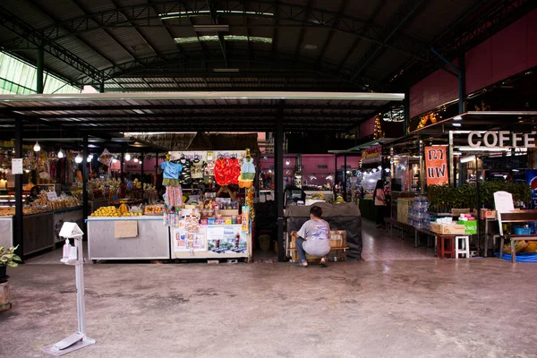 Thai People Foreign Travelers Walking Travel Visit Shopping Food Drinks — Foto Stock