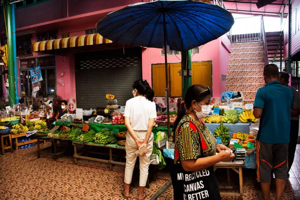 Los Tailandeses Los Viajeros Extranjeros Que Caminan Visitan Las Compras — Foto de Stock