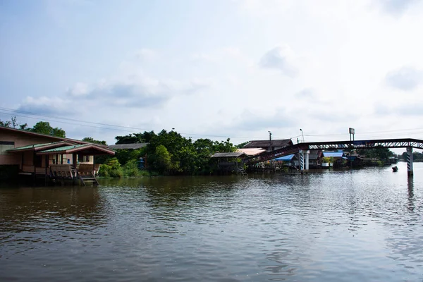 Blick Auf Landschaft Von Khlong Non Kanal Und Stadtbild Landschaft — Stockfoto