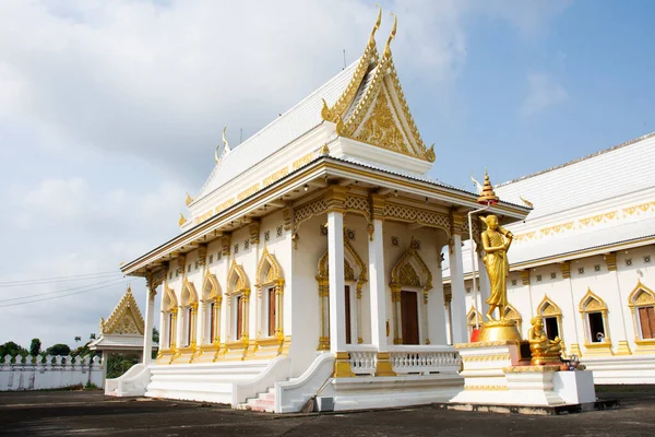 Forntida Arkitektur Antik Byggnad Vit Ubosot Kyrka För Thai Människor — Stockfoto