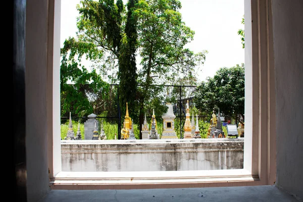 Arquitetura Lápide Antiga Urna Chedi Armazenado Osso Antigo Estilo Tailandês — Fotografia de Stock