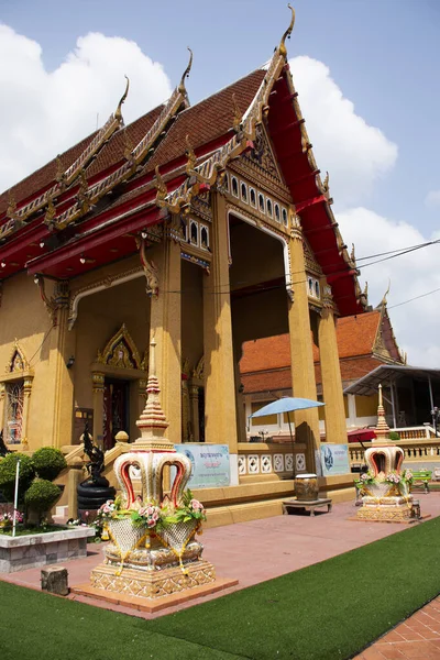 Antica Architettura Edificio Antico Ubosot Viaggiatori Thai Viaggio Visita Pregando — Foto Stock