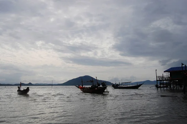 Wooden Long Tail Boat Send Recieve Travelers Thai People Eco — 스톡 사진