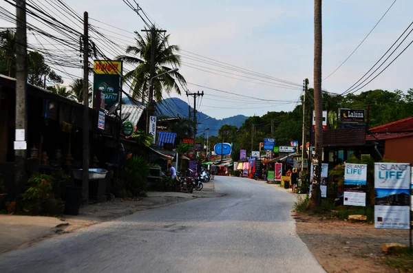 Ver Paisaje Calle Carretera Paisaje Urbano Rural Para Los Tailandeses — Foto de Stock