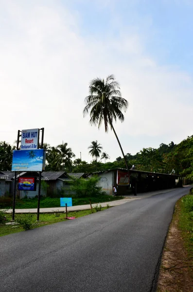 Ver Paisagem Estrada Rua Paisagem Urbana Rural Para Povo Tailandês — Fotografia de Stock