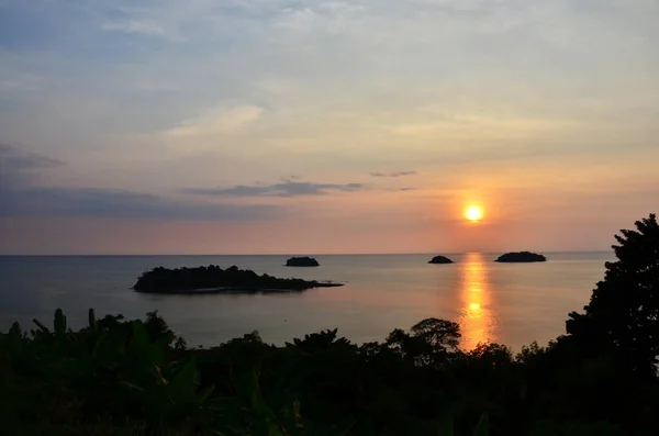 View Landscape Seascape Sky Cloudscape Sea Ocean Gulf Thailand Sunset — Stock Photo, Image