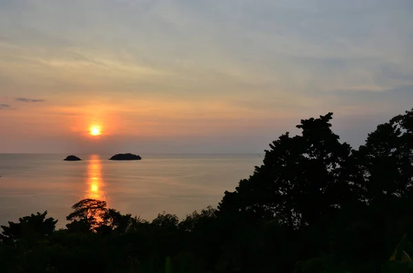 View Landscape Seascape Sky Cloudscape Sea Ocean Gulf Thailand Sunset — Fotografia de Stock