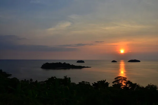 View Landscape Seascape Sky Cloudscape Sea Ocean Gulf Thailand Sunset — Fotografia de Stock