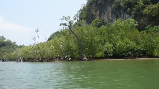 Passeio Barco Local Trazer Thai Pessoas Viajante Visita Mar Estreitos — Vídeo de Stock