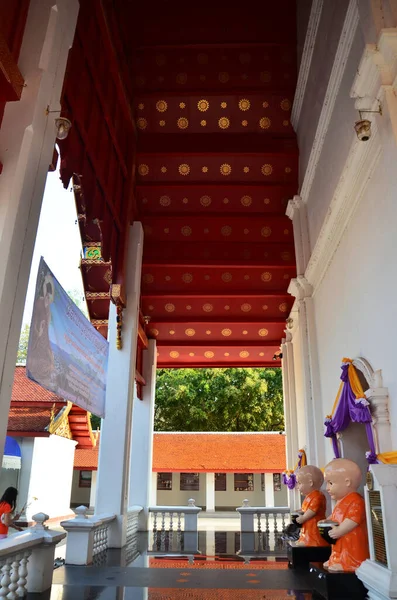 Ancient Architecture Antique Building Ubosot Thai People Foreign Traveler Travel — Stock Photo, Image