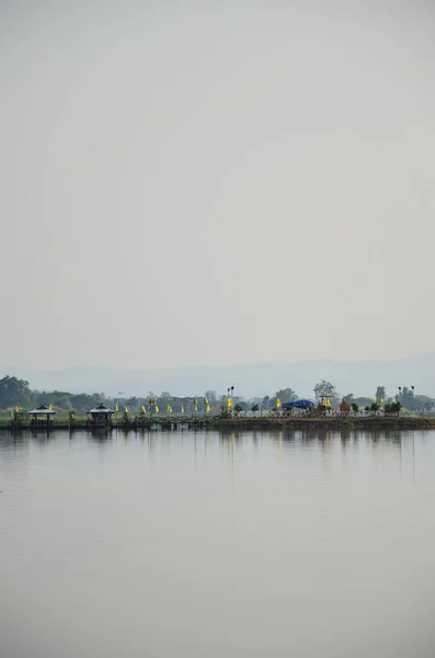 Προβολή Τοπίου Kwan Phayao Λίμνη Και Μεγάλο Βάλτο Γλυκού Νερού — Φωτογραφία Αρχείου