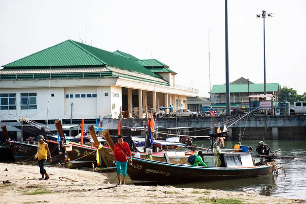 Ver Paisaje Paisaje Paisaje Marino Los Pescadores Tailandeses Locales Barco — Foto de Stock