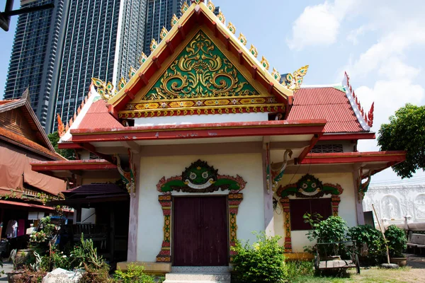 Ancient Old Ordination Hall Antique Beautiful Ubosot Church Thai People — Zdjęcie stockowe