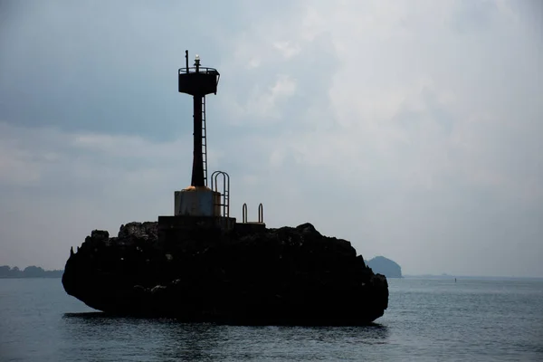 Classic Vintage Lighthouse Beacon Sea Ocean Security Protection Fishing Boat — Foto de Stock