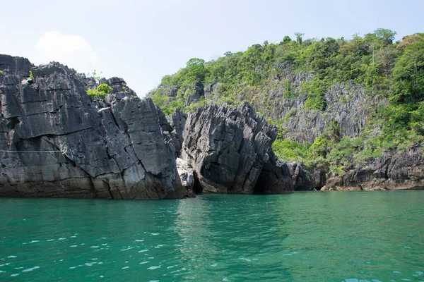 View Landscape Rock Stone Prasat Hin Pan Yod Island Beach — Stock Photo, Image