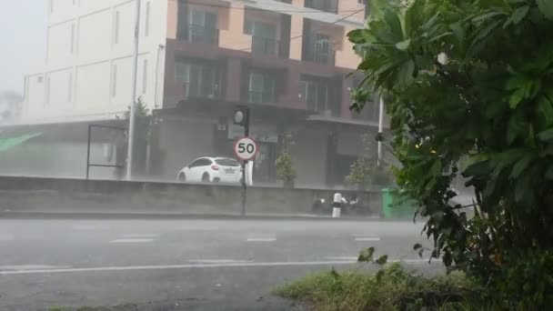 View Landscape Countryside Rural Traffic Road Thai People Driving Riding — Vídeo de Stock