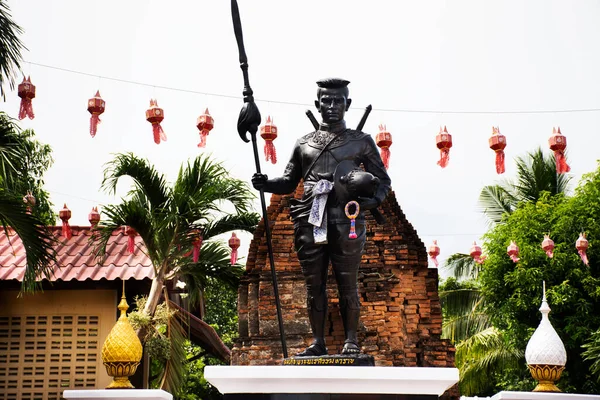 Estátua Rei Naresuan Grande Somdet Phra Naresuan Maharat Monumento Para — Fotografia de Stock