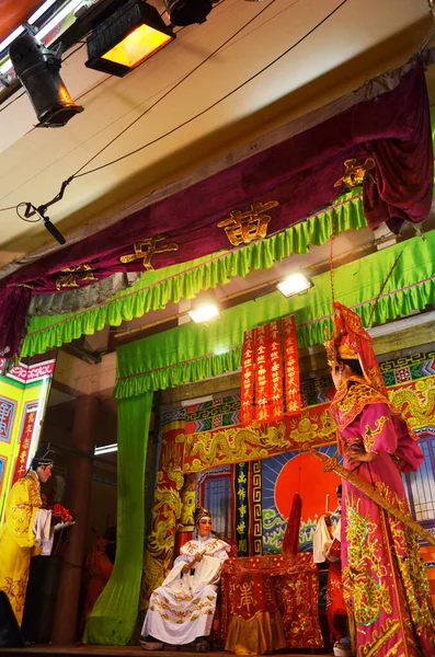 Gente Tailandesa Ascendencia China Que Actúa Tocando Ópera Clásica Tradicional — Foto de Stock