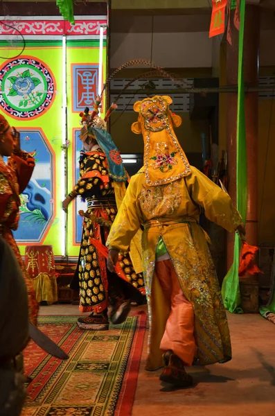 Thajci Čínského Původu Hraní Představení Tradiční Čínské Současné Klasické Opery — Stock fotografie