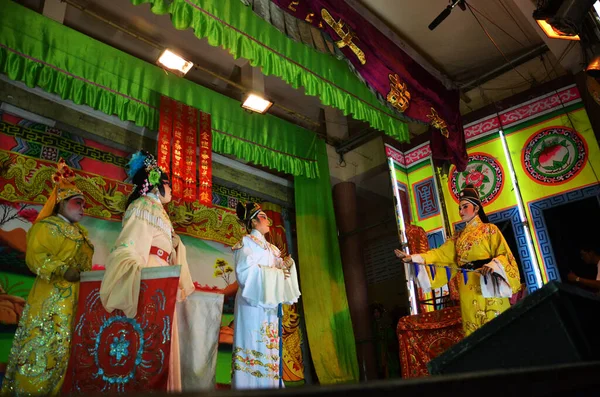 Tailandeses Ascendência Chinesa Atuando Atuando Presente Tradicional Chinesa Contemporânea Ópera — Fotografia de Stock