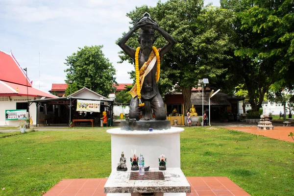 Ancienne Statue Ermite Ruine Ermite Antique Pour Les Voyageurs Thaïs — Photo