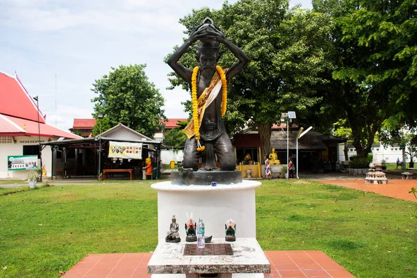 Antigua Ermitaño Antigua Estatua Eremite Ruina Para Los Viajeros Tailandeses — Foto de Stock