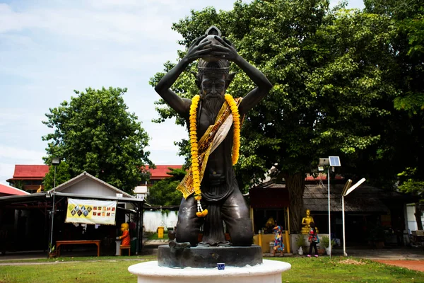 Antiga Estátua Eremita Ruína Antiga Eremita Para Pessoas Tailandesas Viajante — Fotografia de Stock