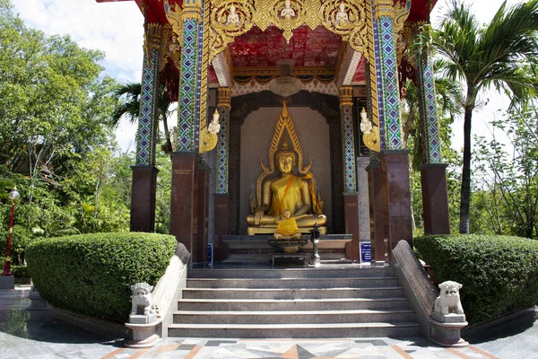 Taylandlı Gezginler Için Antik Buda Heykeli Haziran 2022 Tayland Samut — Stok fotoğraf