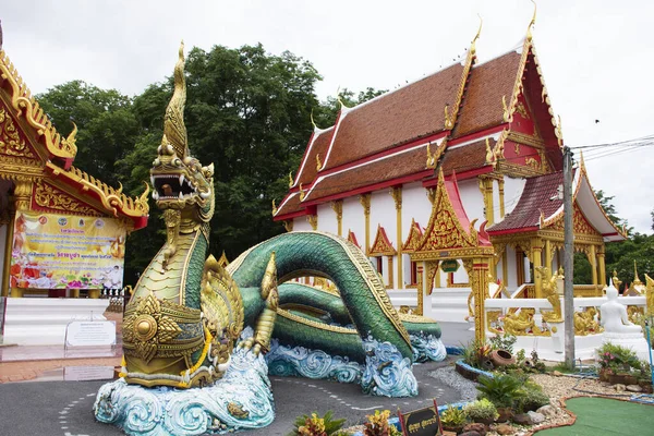 Antigua Estatua Naga Naka Antiguo Del Templo Wat Phra Kaew — Foto de Stock