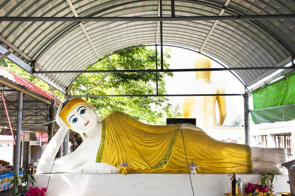 Chauk Htat Gyi Chaukhtatgyi Reclining Buddha Statue Thai People Travelers — Stock Photo, Image