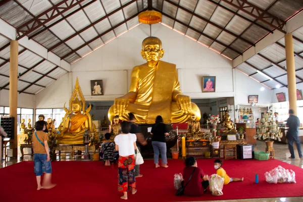 Buddha Statue Monk Statues Thai People Travelers Travel Visit Respect — Stock Photo, Image