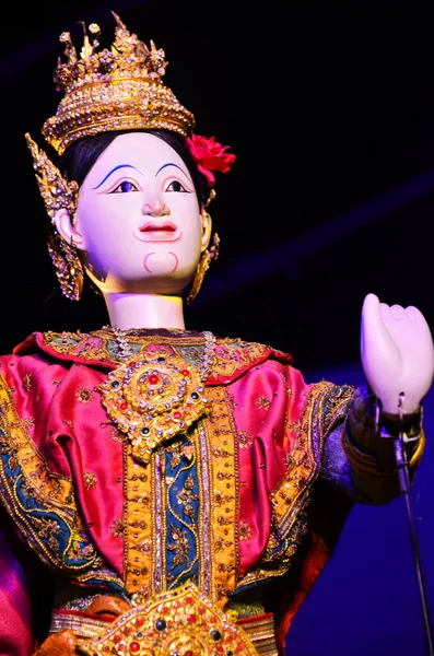 Ancient Puppets Toy Antique Marionette Thai Style Playing Acting Stage — ストック写真