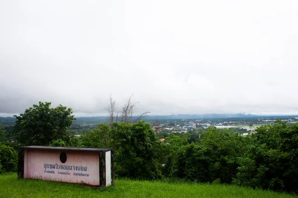 View Cityscape Mae Chan City Hill Village Valley Landscape Mountain — Foto de Stock