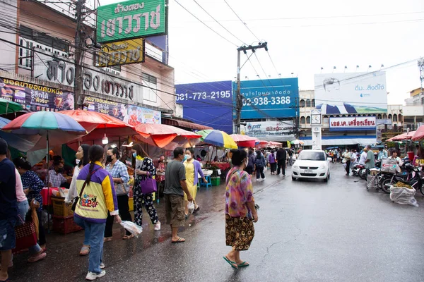 Thai People Traveler Travel Visit Walking Shopping Food Drinks Products — Foto de Stock